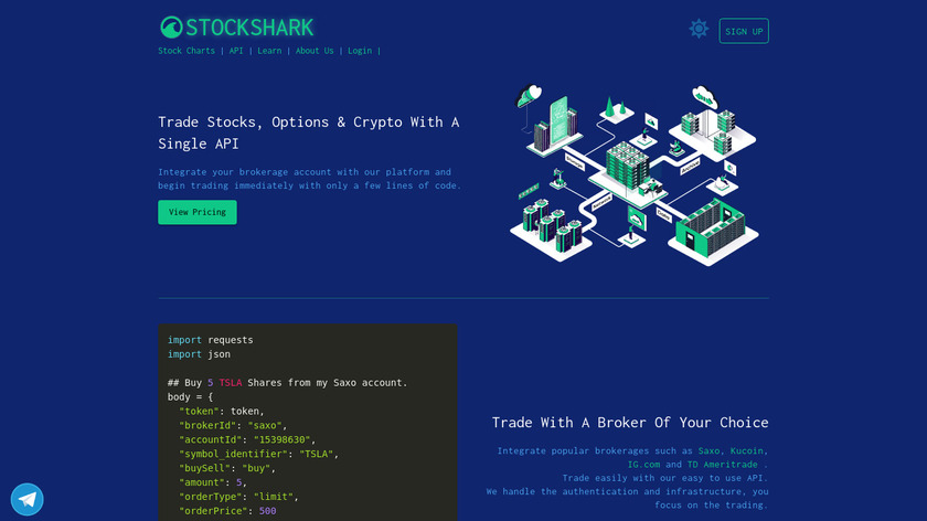 Stockshark Trading API Landing Page
