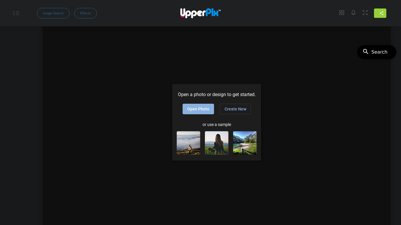 Upperpix Landing page