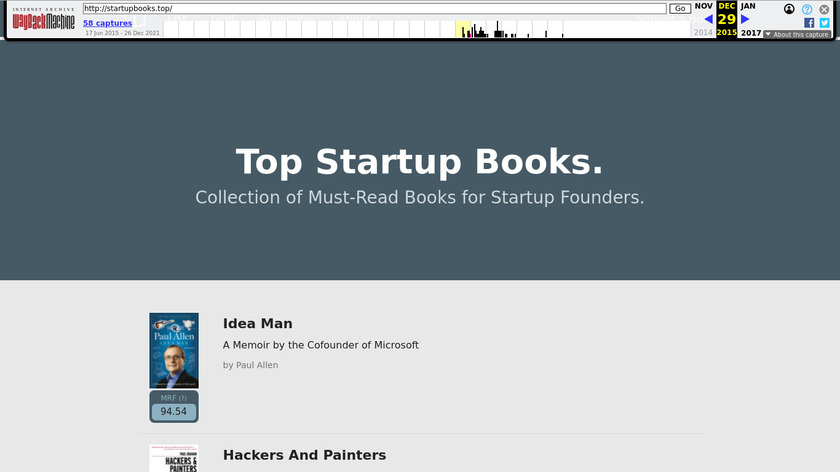 Top Startup Books Landing Page