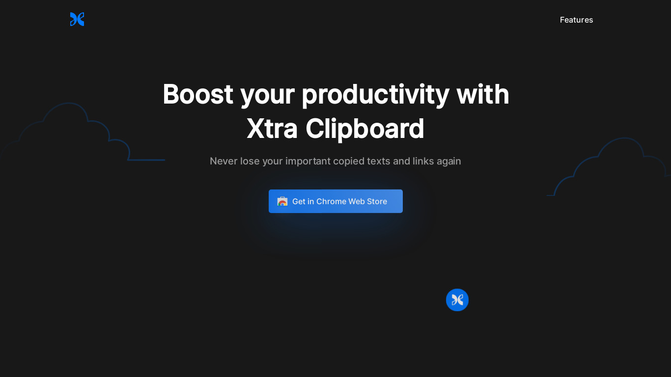 Xtra Clipboard Landing page