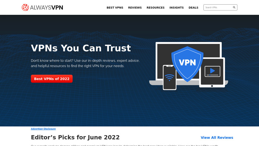 AlwaysVPN Landing Page