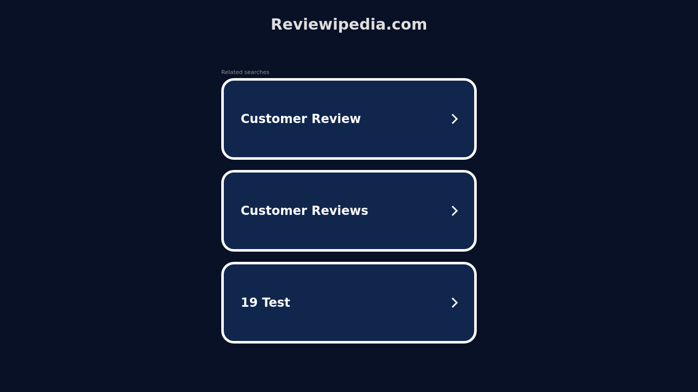 Reviewipedia Landing page