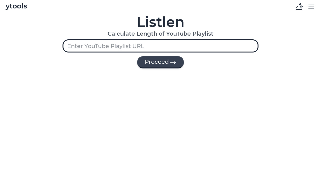 ListLen Landing page