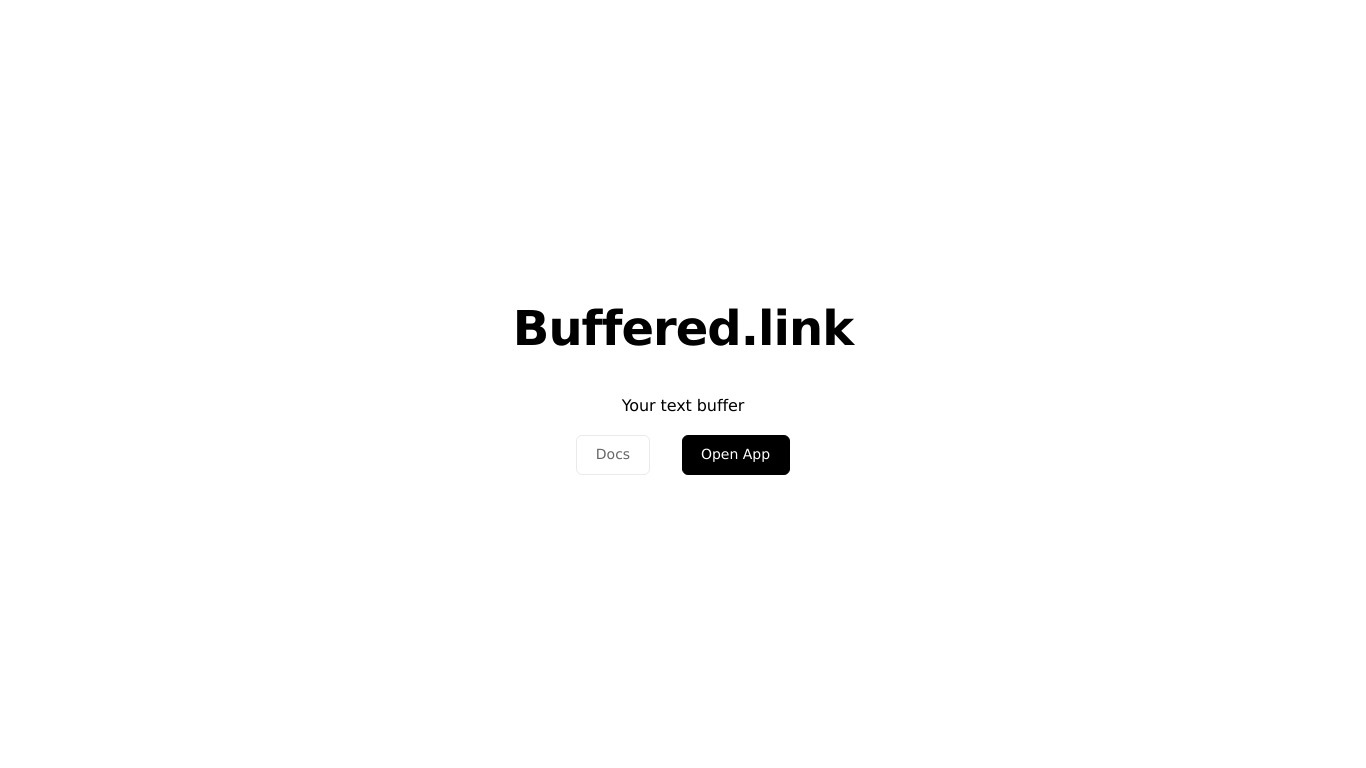 Buffered.link Landing page