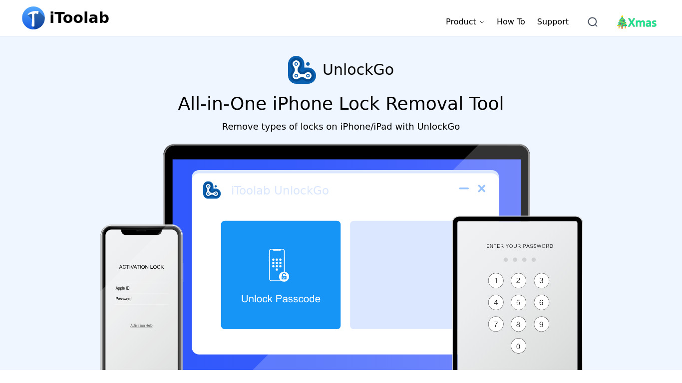 iToolab UnlockGo iOS Landing page