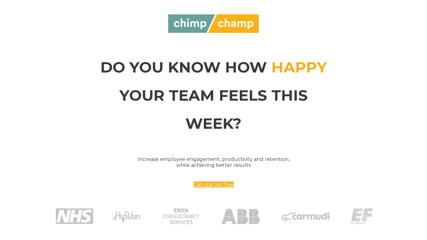 Chimp or Champ Landing page
