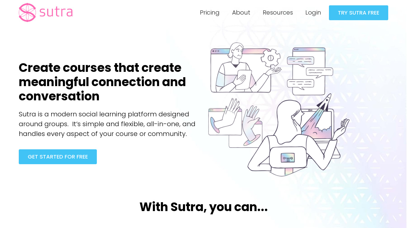 Sutra.co Landing page