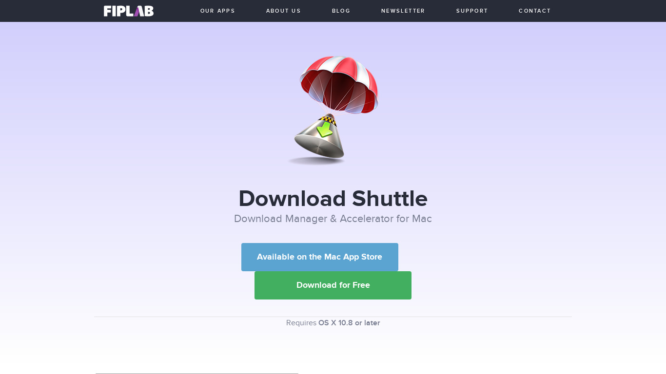 Download Shuttle Landing page