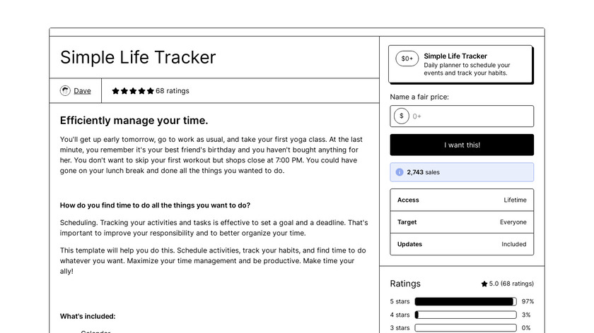 Simple Life Tracker Landing Page