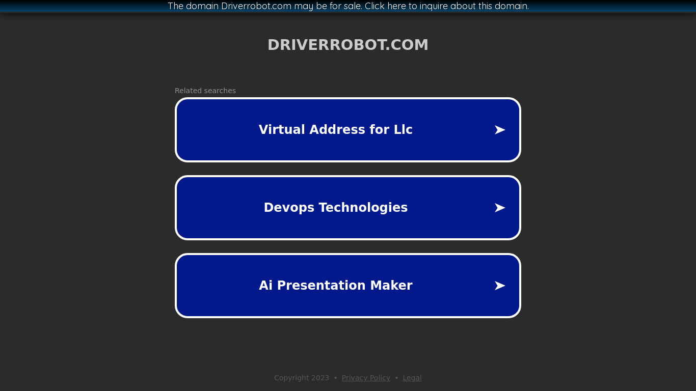 Driver Robot Landing page