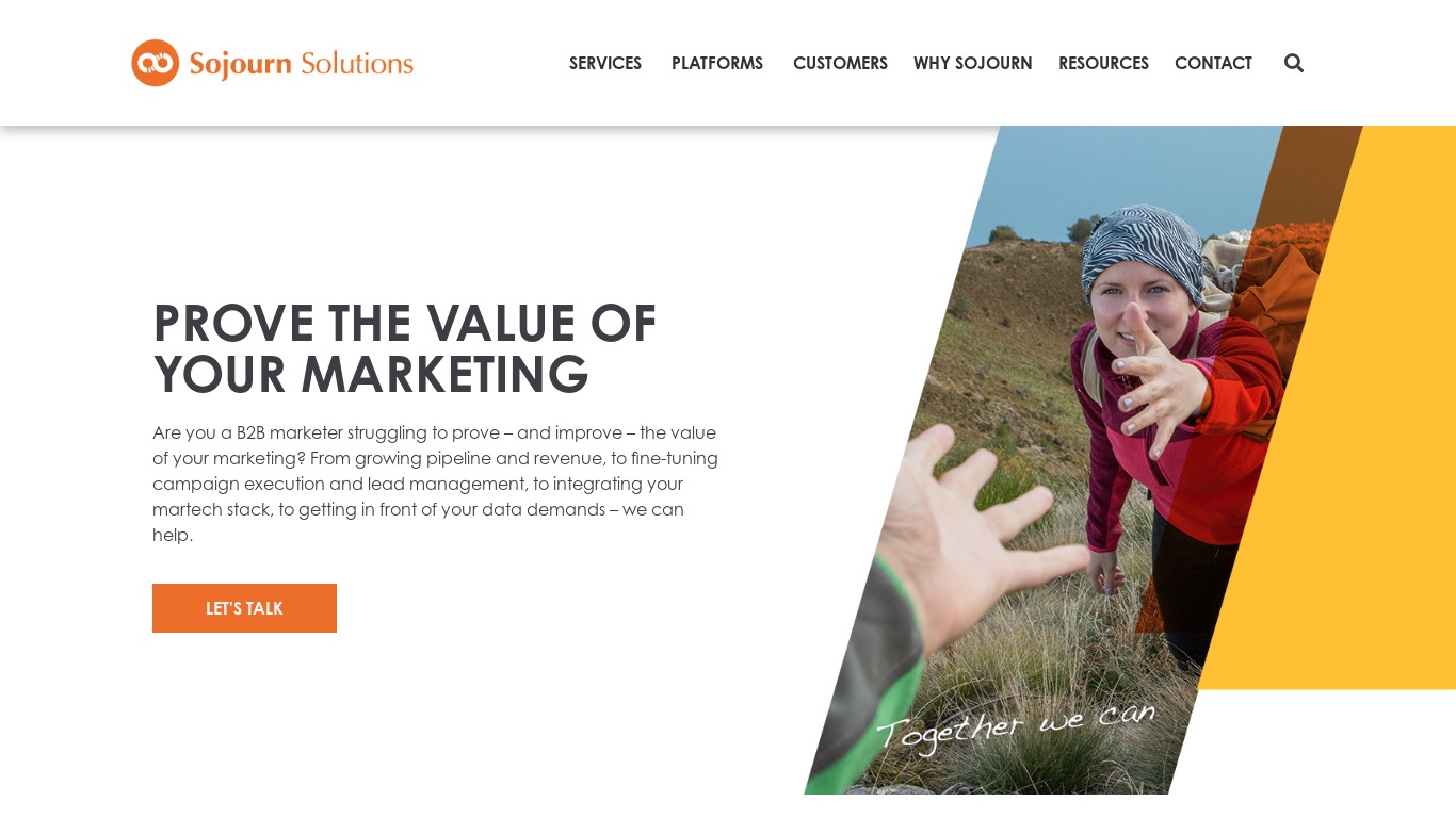 Sojourn Solutions Landing page