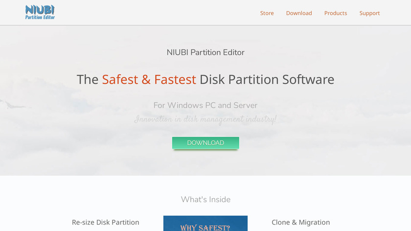 NIUBI Partition Editor Landing Page