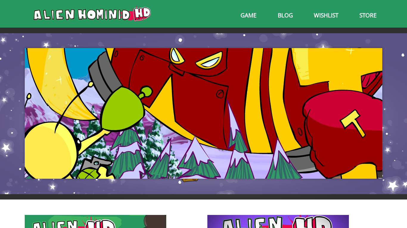 Alien Hominid HD Landing page