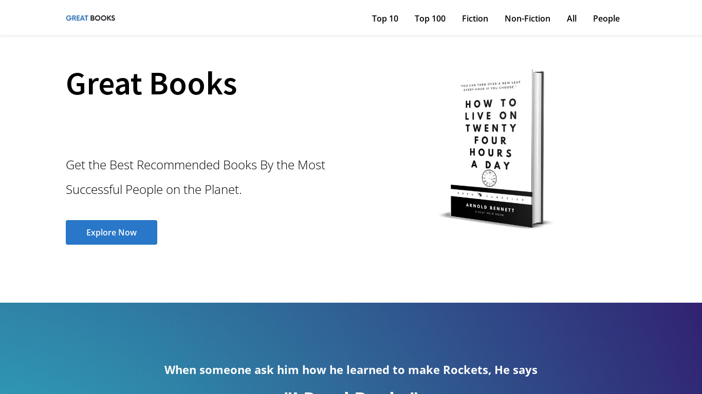 Great Books Landing page