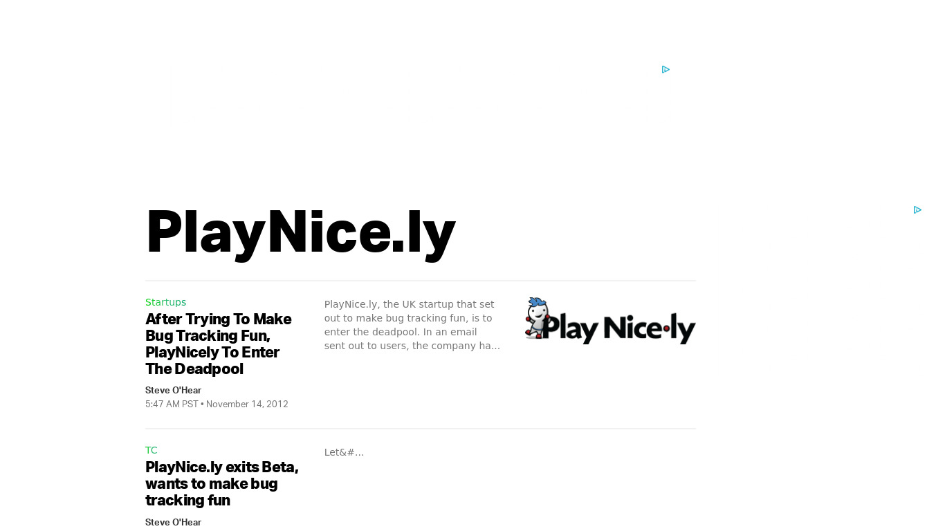 PlayNice.ly Landing page