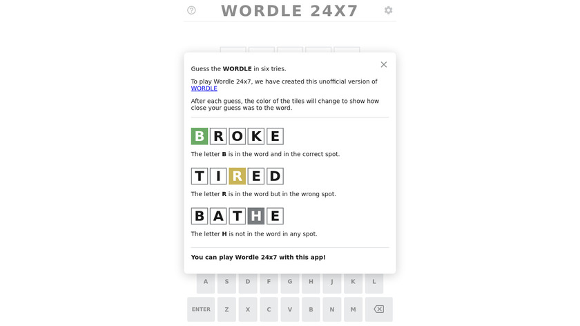 Wordle 24x7 Landing Page