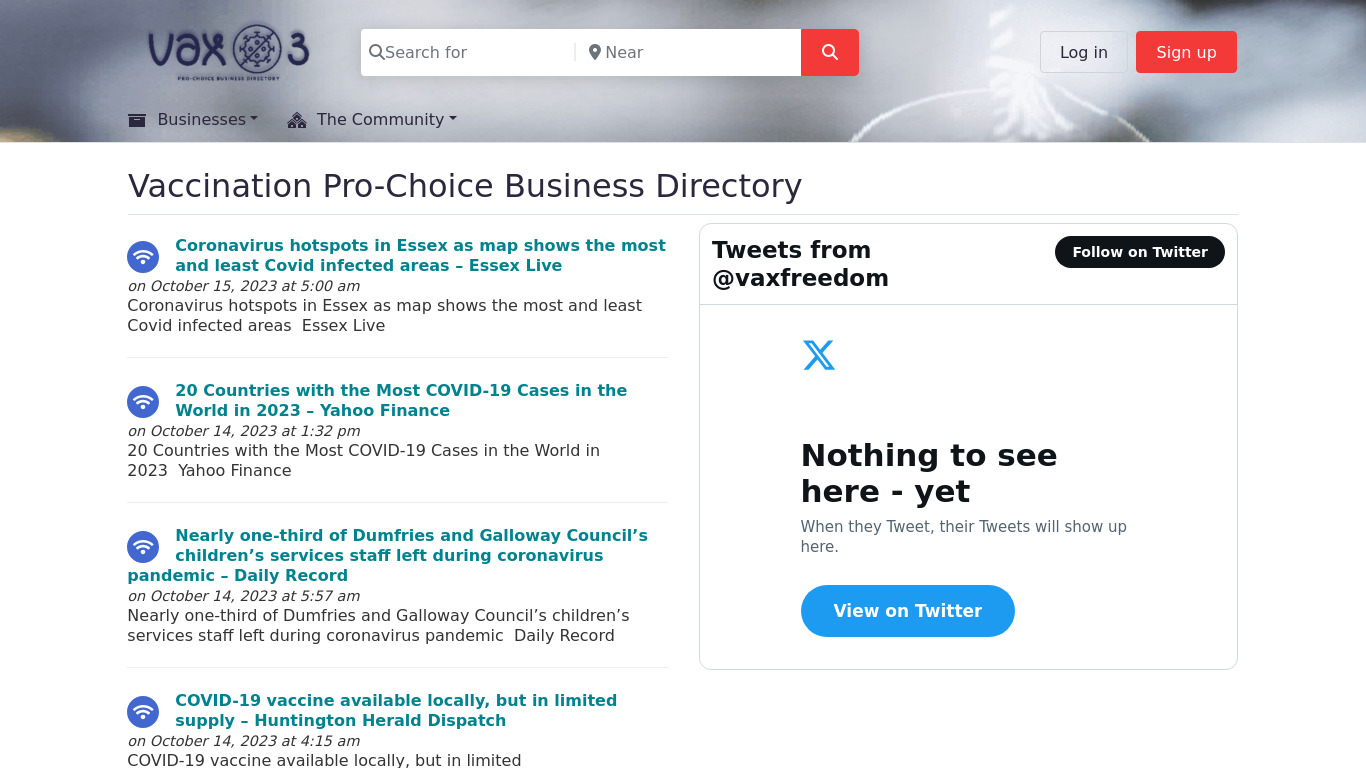 Vax3dom Landing page