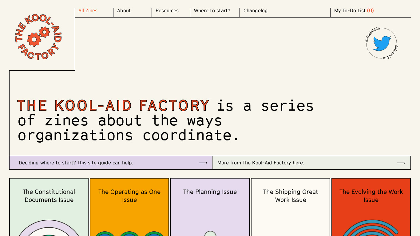 The Kool-Aid Factory Landing page