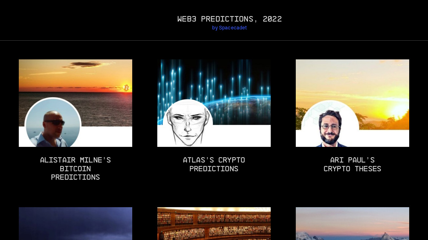 300+ Web3 Predictions for 2022 Landing page