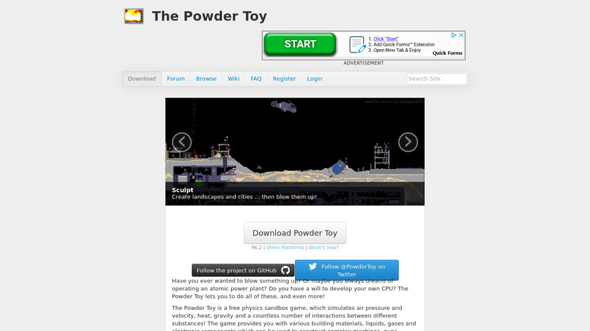 The Powder Toy Landing Page