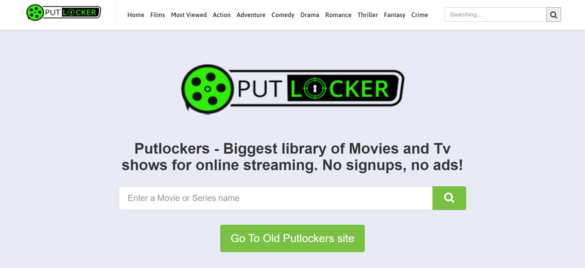 Putlockerss.me Landing page