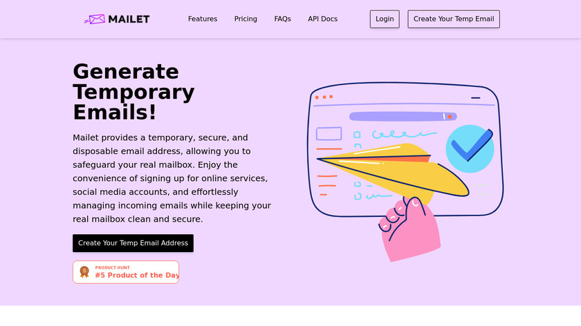 Mailet Landing Page