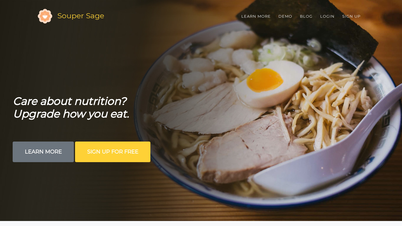 SouperSage Landing page