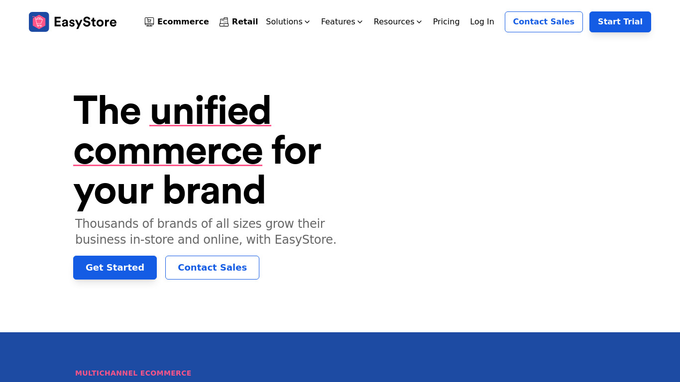 EasyStore Landing page