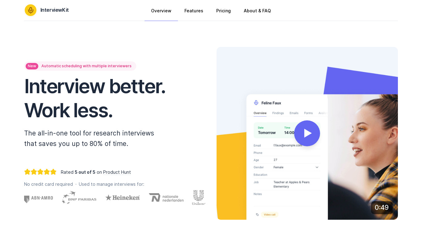 InterviewKit Landing page