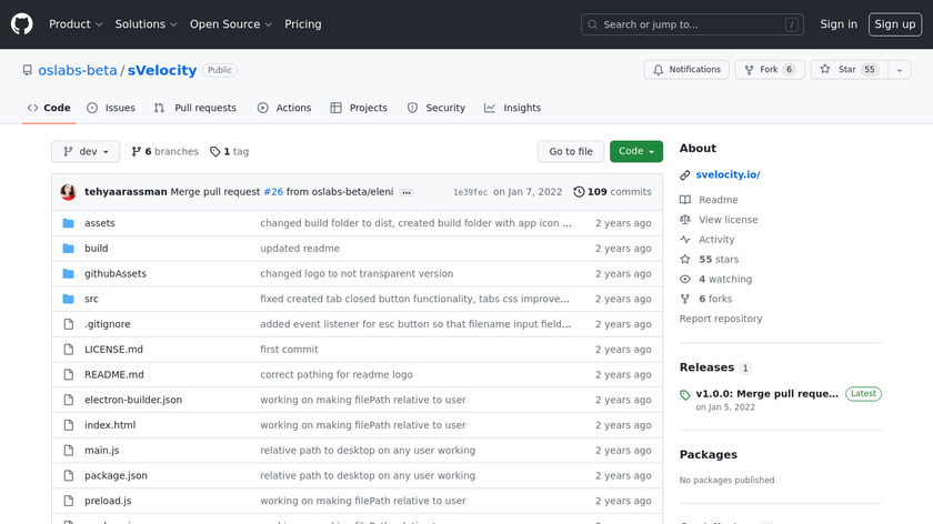 sVelocity Landing Page