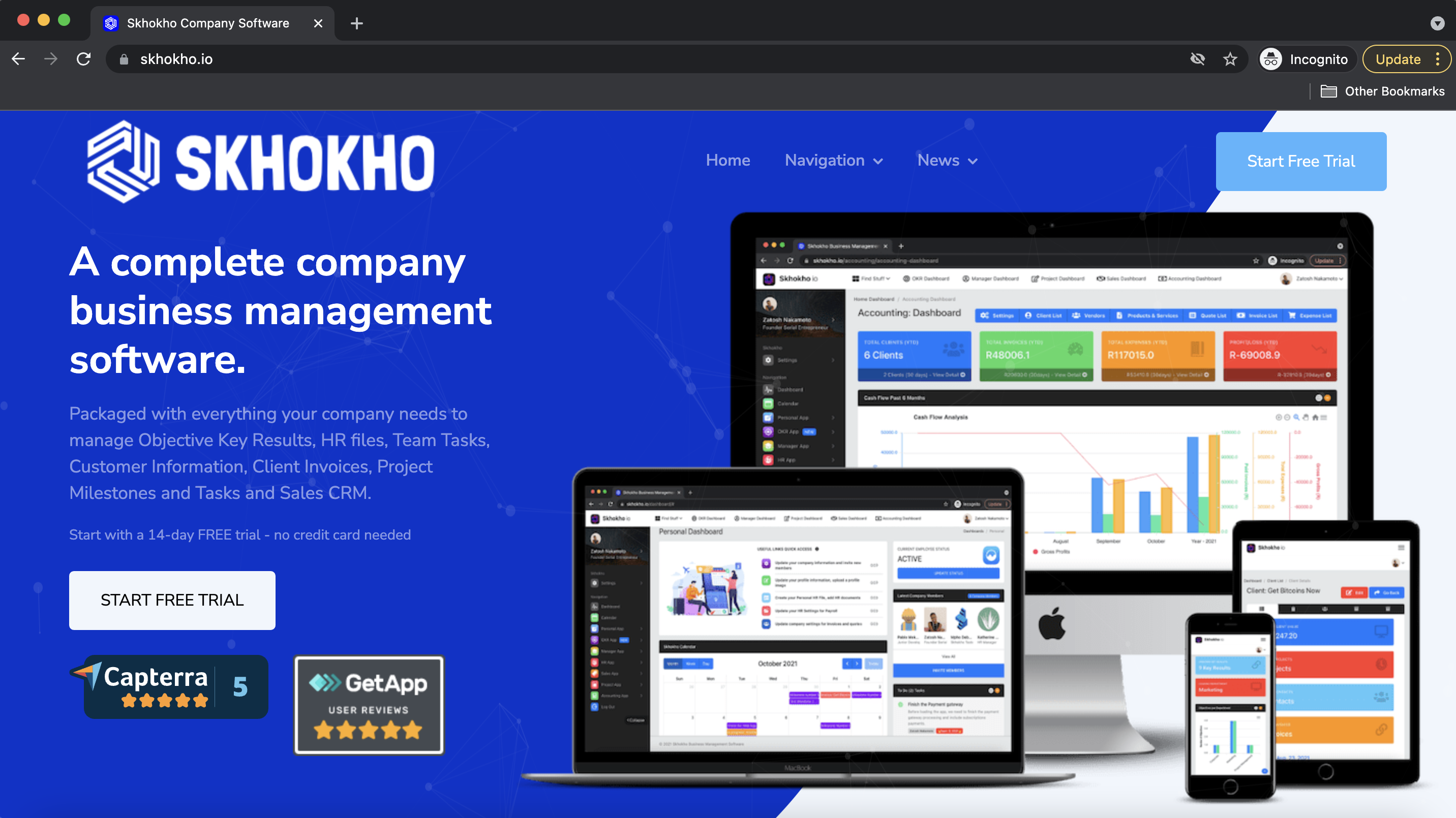 Skhokho.io Landing page