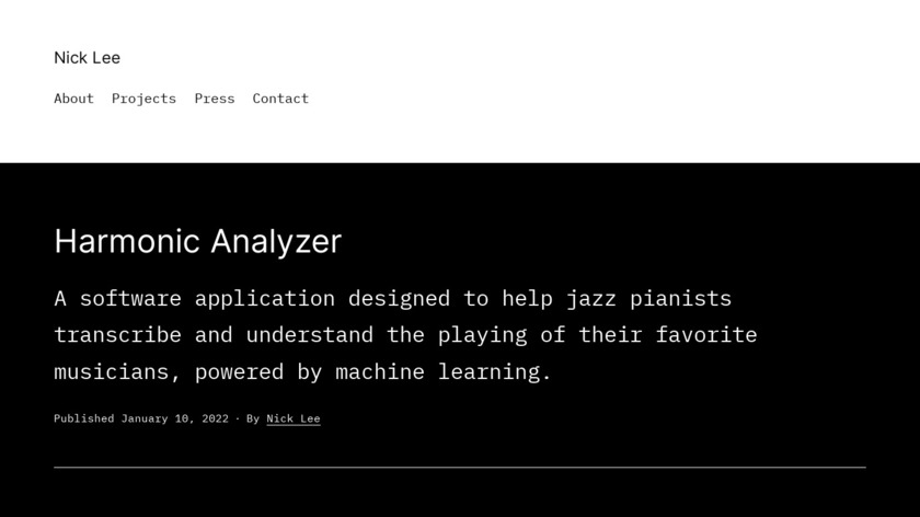 Harmonic Analyzer Landing Page