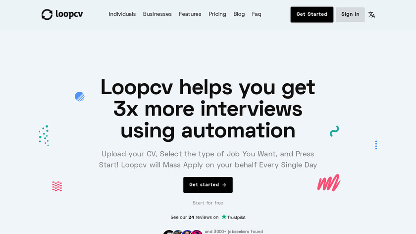 Loopcv Landing Page