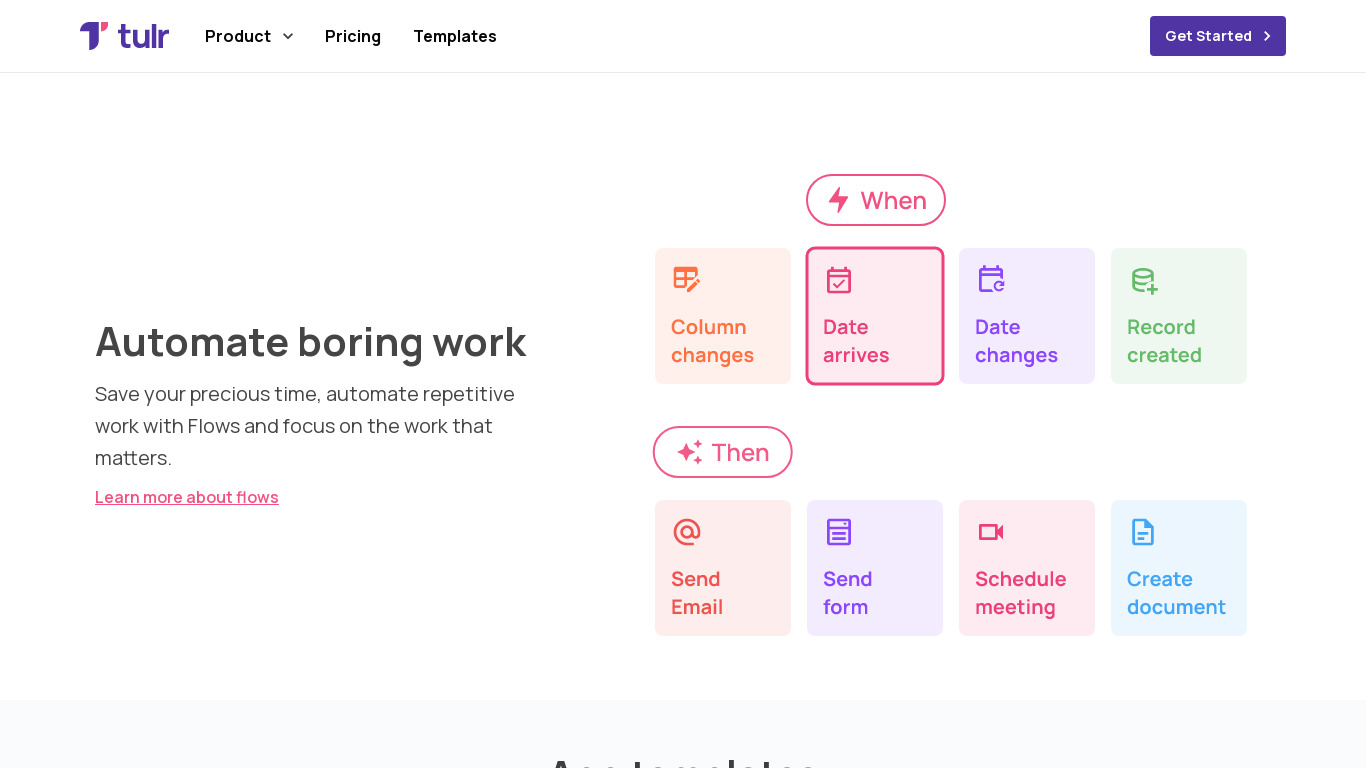Tulr.io Landing page