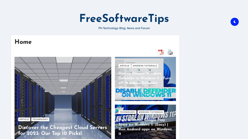 FreeSoftwareTips Landing Page