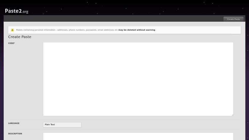 Paste2 Landing Page