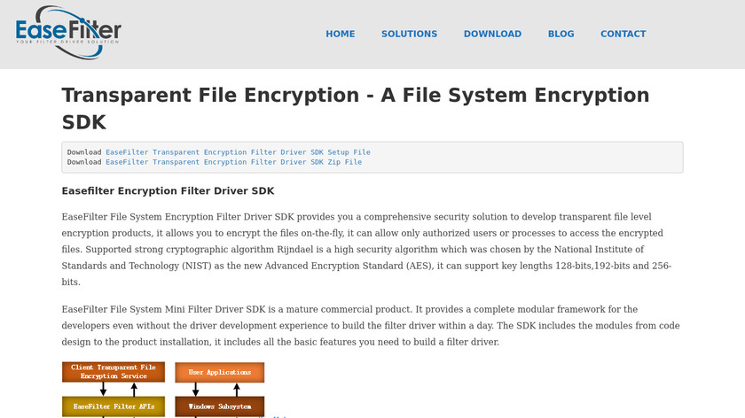EaseFilter Transparent File Encryption Landing Page