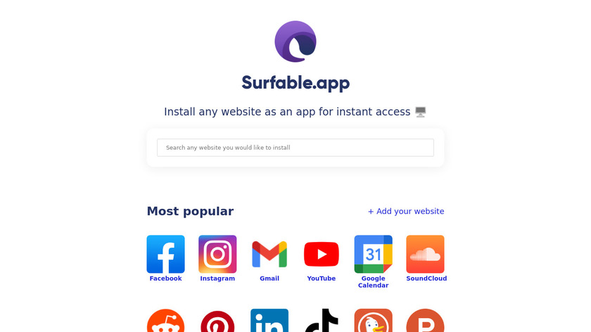 Surfable Apps Landing Page