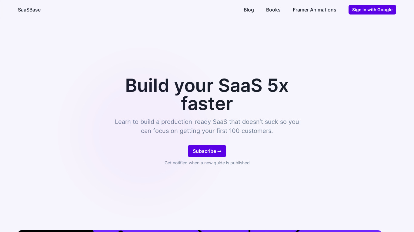 SaaSBase.dev Landing page