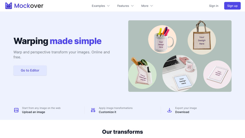 Mockover Landing Page