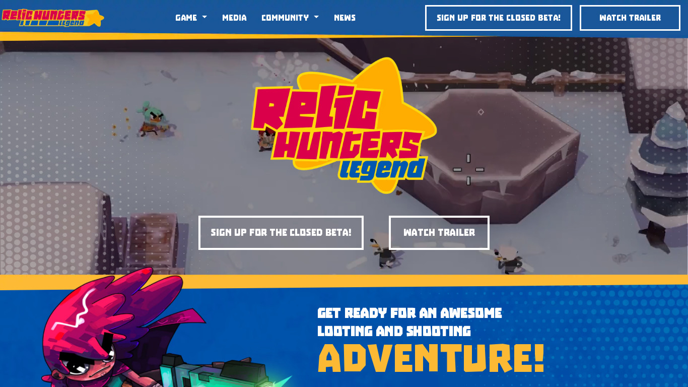 Relic Hunters Zero: Remix Landing page