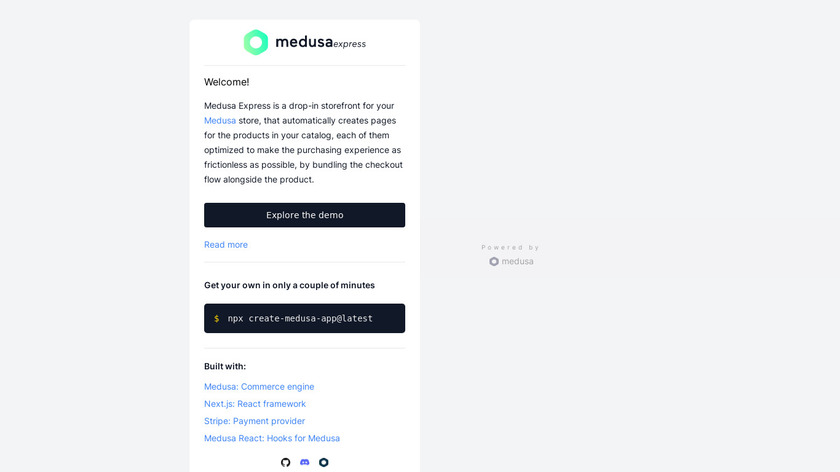 Medusa Express Landing Page
