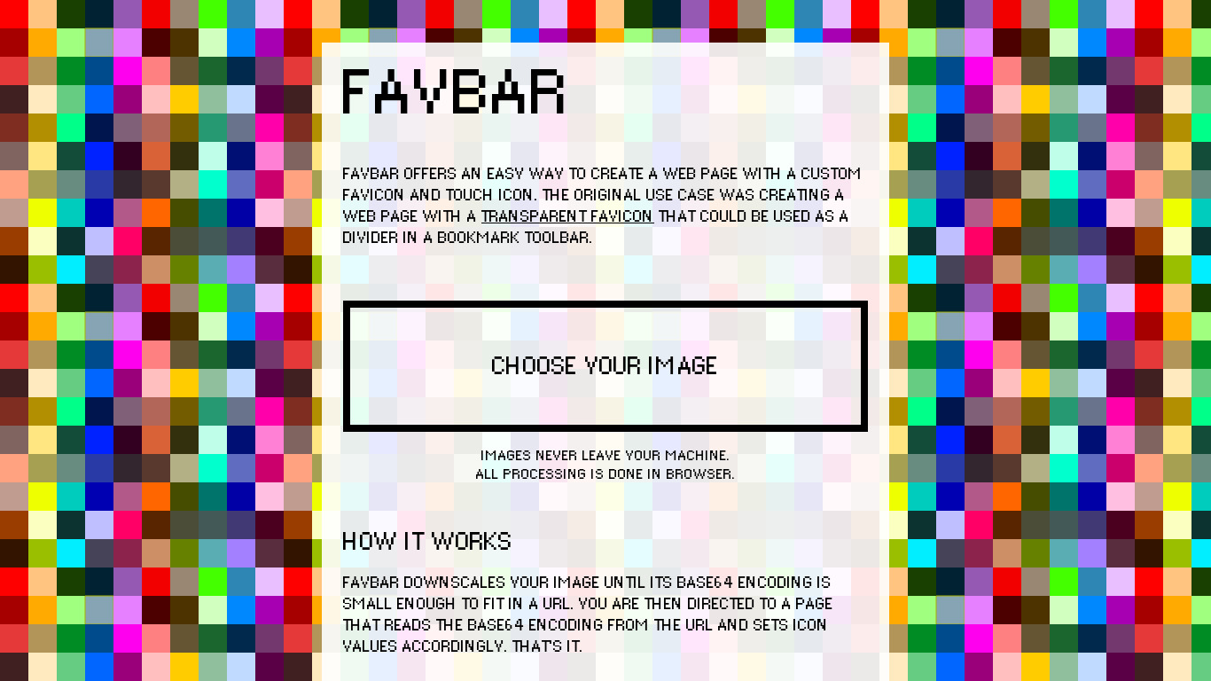 Favbar Landing page