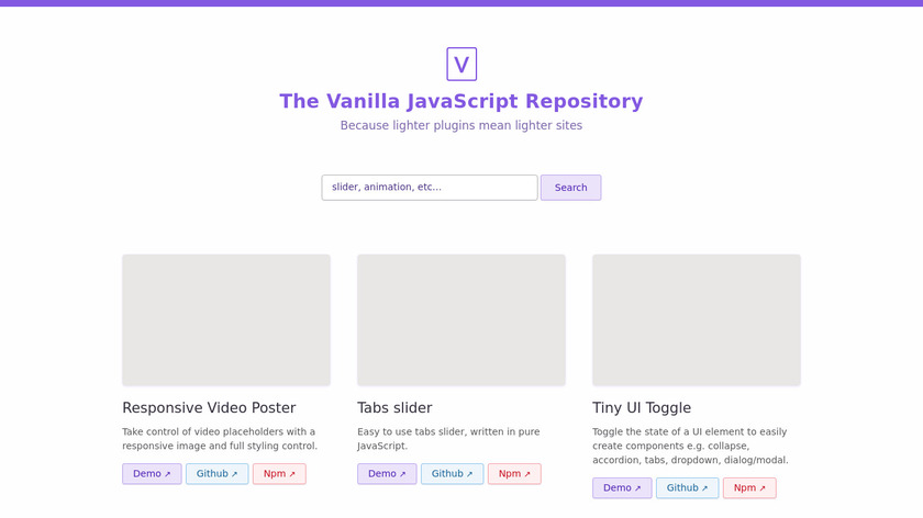 VanillaList Landing Page