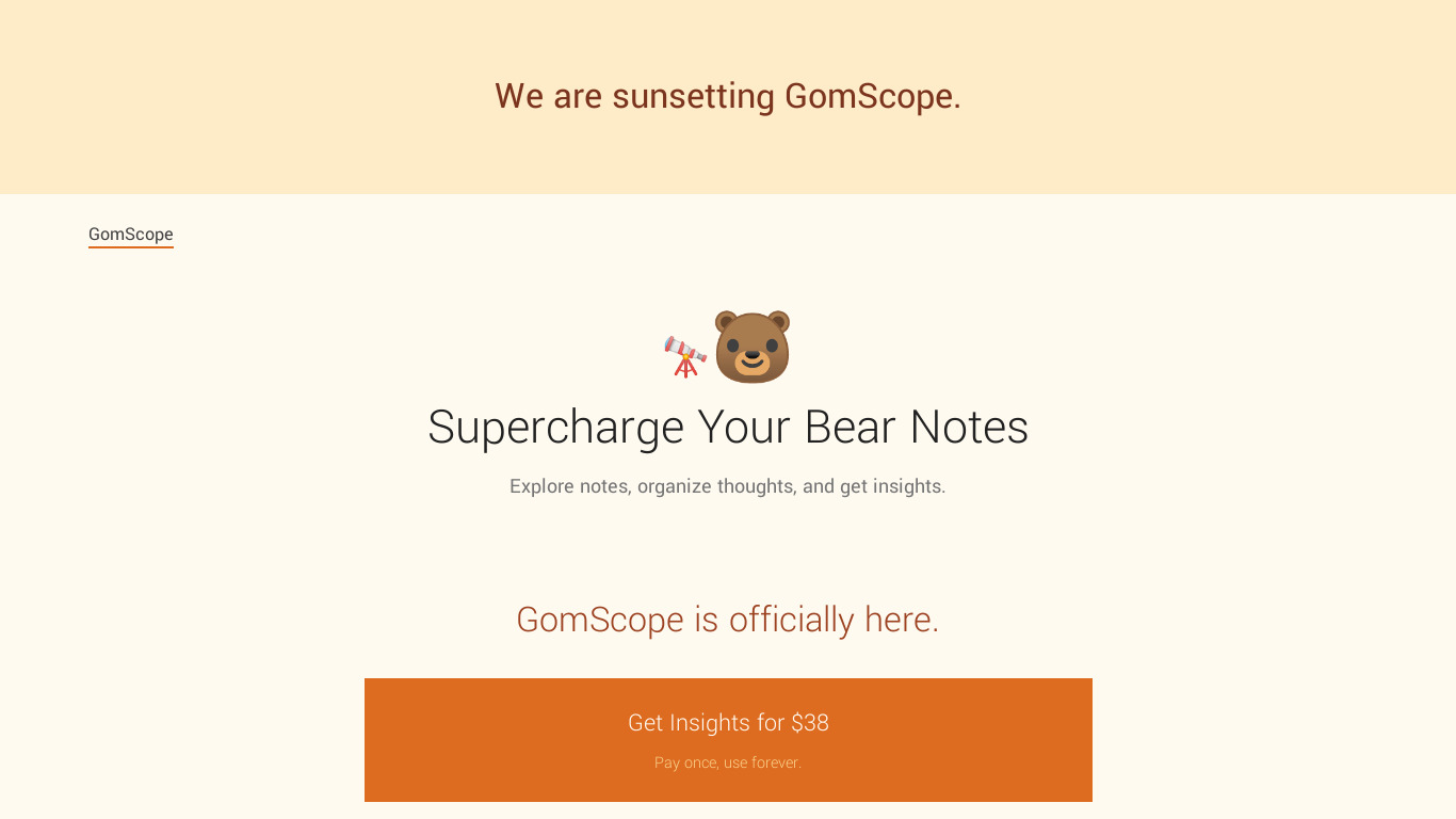 GomScope Landing page