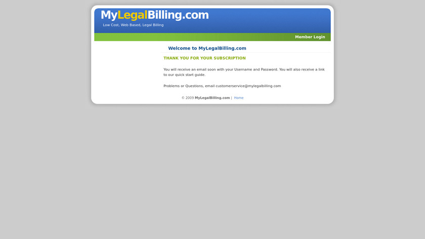 Legal Billing Software Landing Page