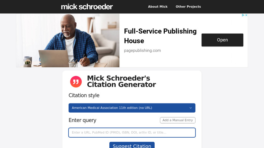 Citation Generator Landing Page