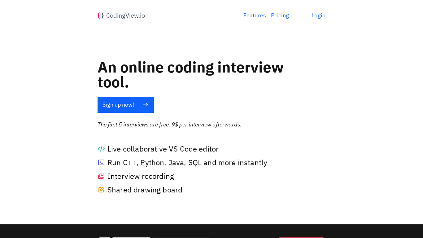 Coding View Landing page