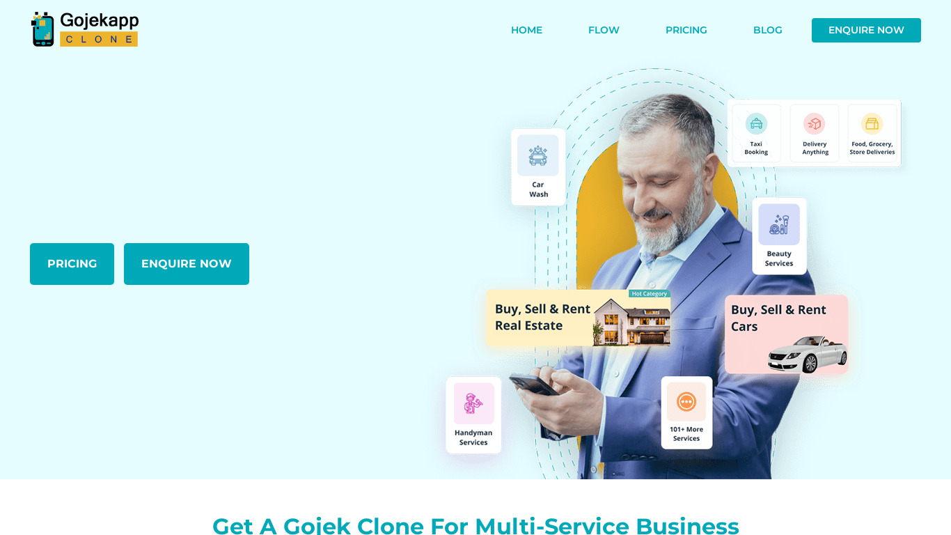 Gojek App Clone Landing page