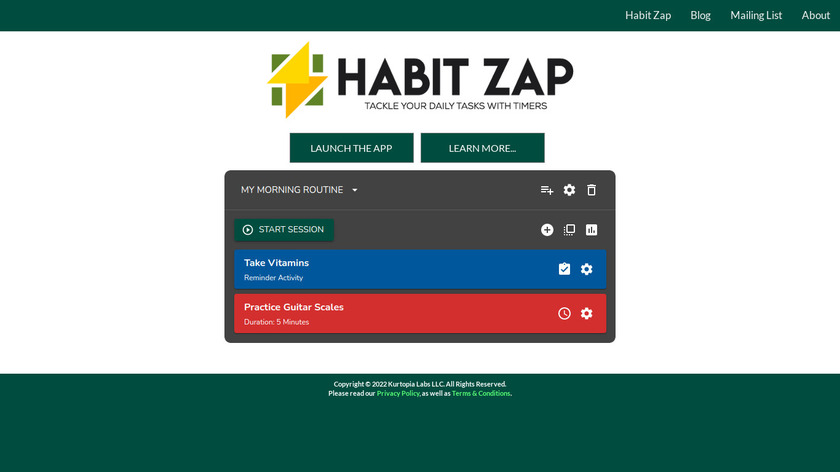 Habit Zap Landing Page